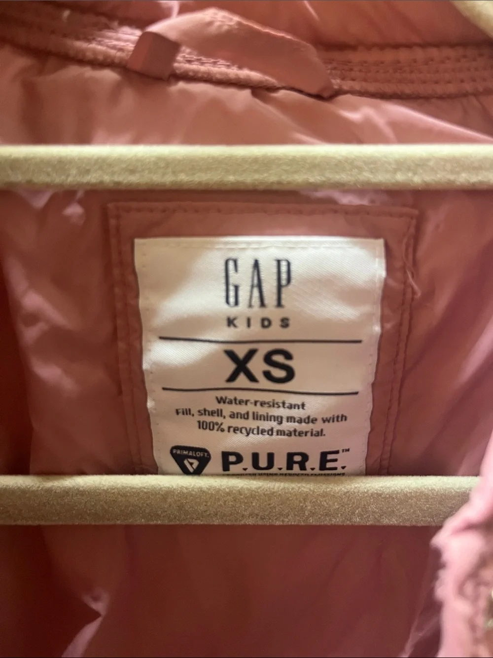 GAP Girls Blush Quilted Cropped Puffer Jacket
